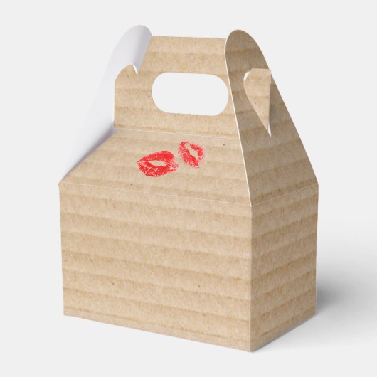Minimale rode lippenprint bedankdoosjes (Voorkant Zijde)
