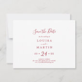 Minimale Rode Marry met kleine kerstavond Bespaar  Feestdagenkaart (Achterkant)