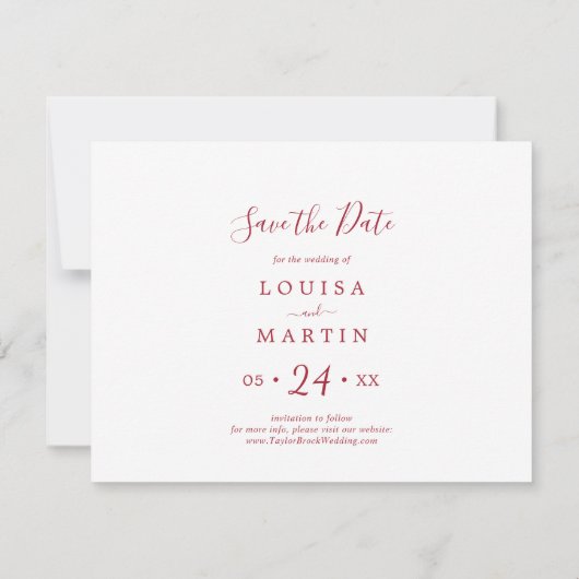 Minimale Rode Marry met kleine kerstavond Bespaar  Feestdagenkaart (Achterkant)