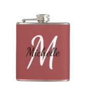 Minimale Rode Monogram Heupfles (Voorkant)