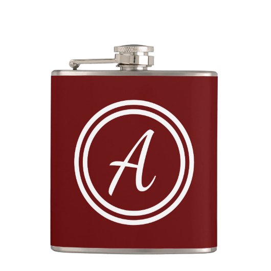 Minimale Rode Monogram Heupfles (Voorkant)