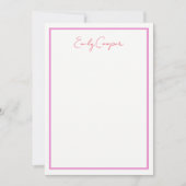 Minimale Rode Paars Dank je wel Kaart Kleine Polka Notitiekaartje (Voorkant)