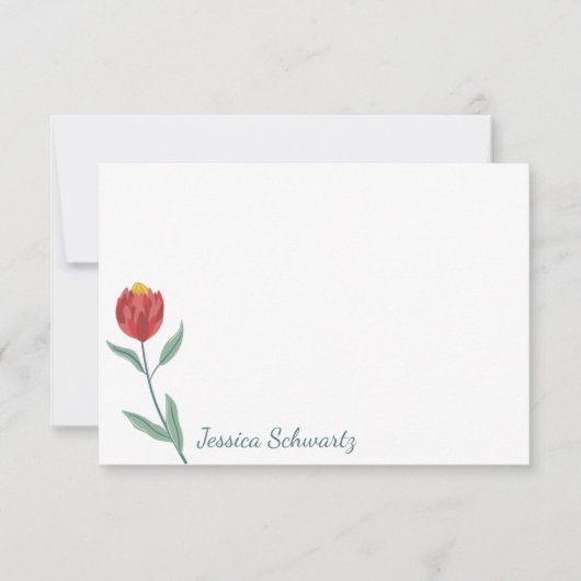 Minimale Rode Protheevloertekening op maat Notitiekaartje (Voorkant)