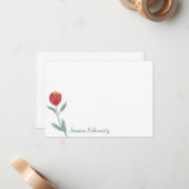 Minimale Rode Protheevloertekening op maat Notitiekaartje (Voorkant / Achterkant in situ)