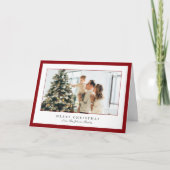 Minimale rode rand foto Elegante kerst Feestdagen Kaart (Voorkant)
