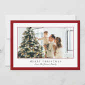 Minimale rode rand foto Elegante kerst Feestdagenkaart (Voorkant)