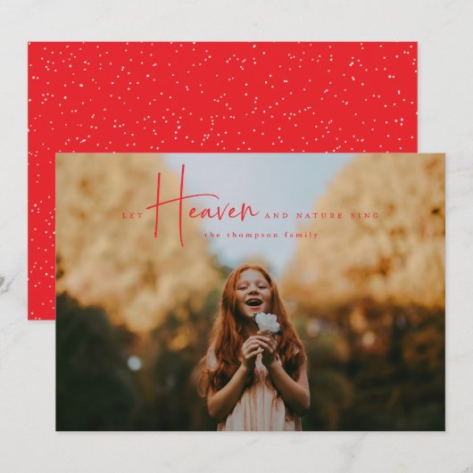 Minimale Rode Religieuze Vakantieknopkaart Feestdagenkaart (Voorkant / Achterkant)