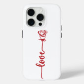 Minimale Rode Roos Lijn Kunst Case-Mate iPhone Case (Achterkant)