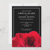 Minimale Rode Roos op uitnodiging voor een zwarte  (Voorkant)