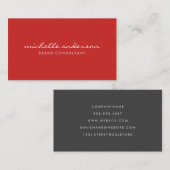 Minimale rode streep tekst visitekaartje (Voorkant / Achterkant)