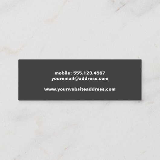 Minimale rode streping met kool Hip Mini Visitekaartje (Achterkant)