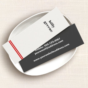 Minimale rode streping met kool Hip Mini Visitekaartje