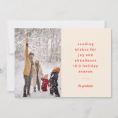 Minimale  rode typografische verzendwensen feestdagenkaart (Voorkant)