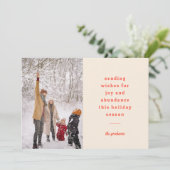 Minimale  rode typografische verzendwensen feestdagenkaart (Staand voorkant)