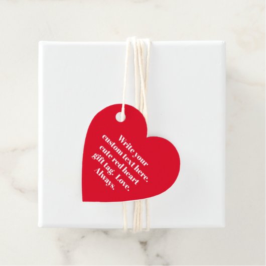 Minimale rode witte tekst schattig hart bedankjes labels (In situ)