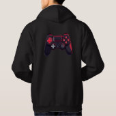 Minimale Rode Zwarte Game Controller Icoon Hoodie (Achterkant)