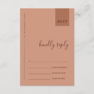 MINIMALE ROEST ORANJE TYPOGRAFIE TROUW-HUWELIJK RS INFORMATIEKAARTJE