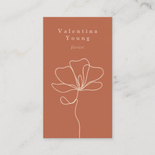 Minimale roest sinaasappel fijne kunst floral chic visitekaartje
