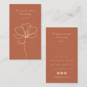 Minimale roest sinaasappel fijne kunst floral chic visitekaartje (Voorkant / Achterkant)