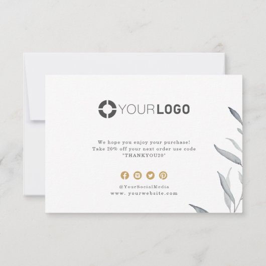 Minimale roestvrijere logo voor uw bedrijf kaart (Achterkant)