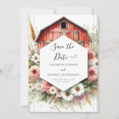 Minimale Romance Barnyard Wedding Save The Date (Voorkant)