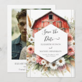Minimale Romance Barnyard Wedding Save The Date (Voorkant / Achterkant)