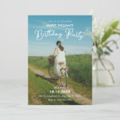 Minimale Romance Esthetische Fotoverjaardag Kaart (Staand voorkant)