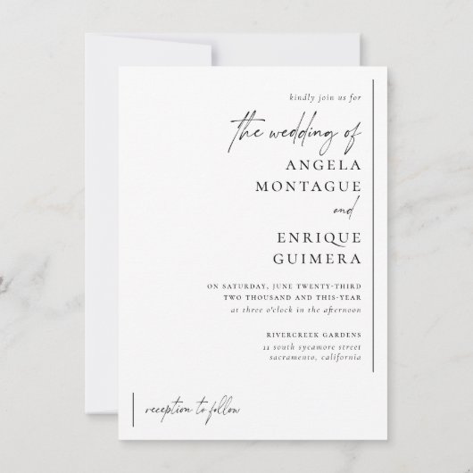 Minimale Romantische Elegant Typography Photo Wedd Kaart (Achterkant)