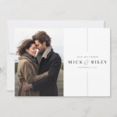 Minimale romantische foto bruiloft bedankkaart (Voorkant)