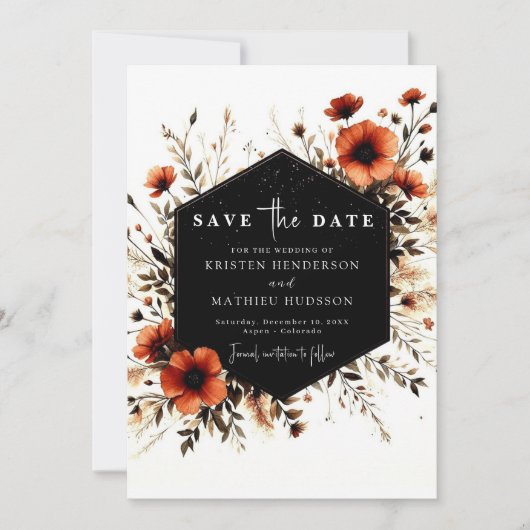 Minimale romantische terracotta bruiloft save the date (Voorkant)