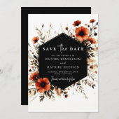 Minimale romantische terracotta bruiloft save the date (Voorkant / Achterkant)
