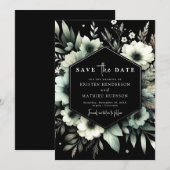 Minimale romantische typografie Sage Green Wedding Save The Date (Voorkant / Achterkant)