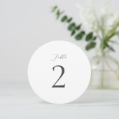 Minimale ronde tafel nummers 1–19 kaart (Staand voorkant)