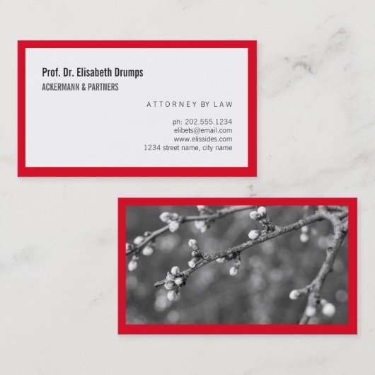 Minimale rood en wit visitekaartje (Voorkant / Achterkant)