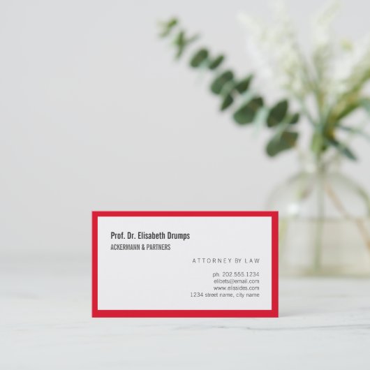 Minimale rood en wit visitekaartje (Staand voorkant)