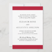 Minimale Rood Moderne All In One Trouwdag Kaart (Voorkant)