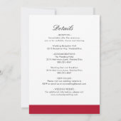 Minimale Rood Moderne All In One Trouwdag Kaart (Achterkant)