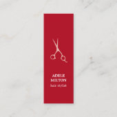 Minimale roodbeige schaarste mini visitekaartje (Voorkant)