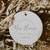 Minimale Roos 1 kerst in onze nieuwe thuisfoto Keramisch Ornament