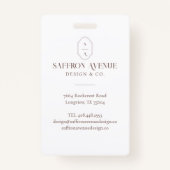 Minimale Roos beige ID Aangepaste monogram Logo &  Badge (Achterkant)