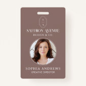 Minimale Roos beige ID Aangepaste monogram Logo &  Badge (Voorkant)