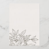 Minimale Roos Bloemenschets Elk Jaar Jubileum Folie Uitnodiging (Achterkant)