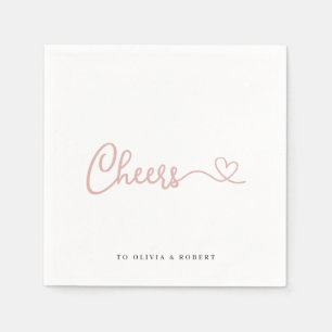 Minimale Roos Cheers Wedding Shower Servet