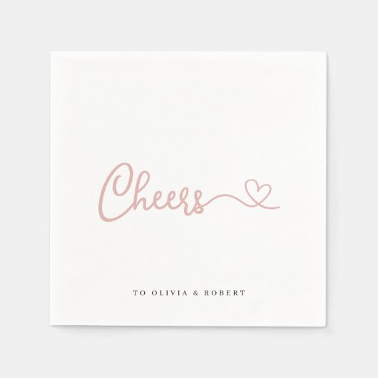 Minimale Roos Cheers Wedding Shower Servet (Voorkant)