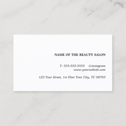 Minimale Roos Faux Gold Scissors Hair Stylist Visitekaartje (Achterkant)