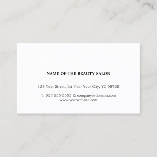 Minimale Roos Faux Gold Scissors Hair Stylist Visitekaartje (Achterkant)