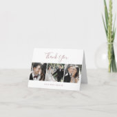 Minimale Roos Gold 3-fotosjabloon Dank u wel kaart (Voorkant)