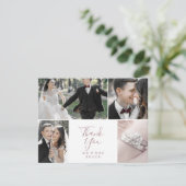 Minimale Roos Gold 4-fotosjabloon Dank u wel kaart (Staand voorkant)