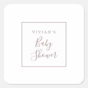 Minimale Roos Gold Baby shower Envelope-zegels Vierkante Sticker
