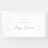 Minimale Roos Gold Baby shower Welkomstbanner Spandoek (Horizontaal)